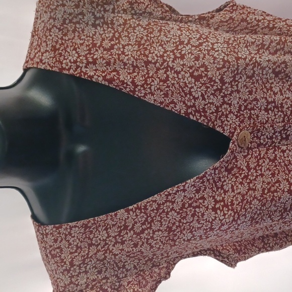 Monteau Button front frilly cap sleeve fitted dress, back elastic waist - Picture 2 of 10